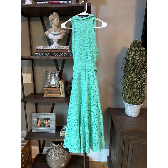 Lilly Pulitzer Chrisella Midi Shirtdress Beach Paradise Eyelet Womens Size 10 - Picture 9 of 13